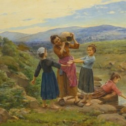 Children playing with water